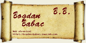 Bogdan Babac vizit kartica